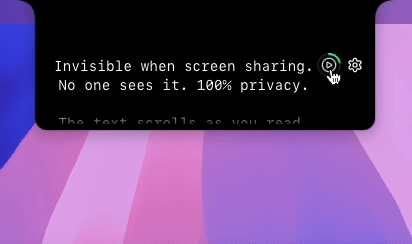 Notchie teleprompter in action with text scrolling automatically, demonstrating hover-to-pause functionality for natural reading during presentations